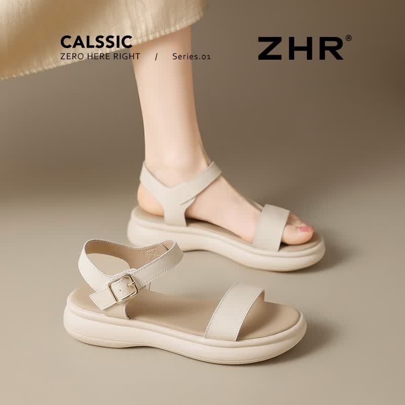 ZHR则则凉鞋女2026夏季新款百搭女鞋休闲软底厚底鞋子女 M561米色37