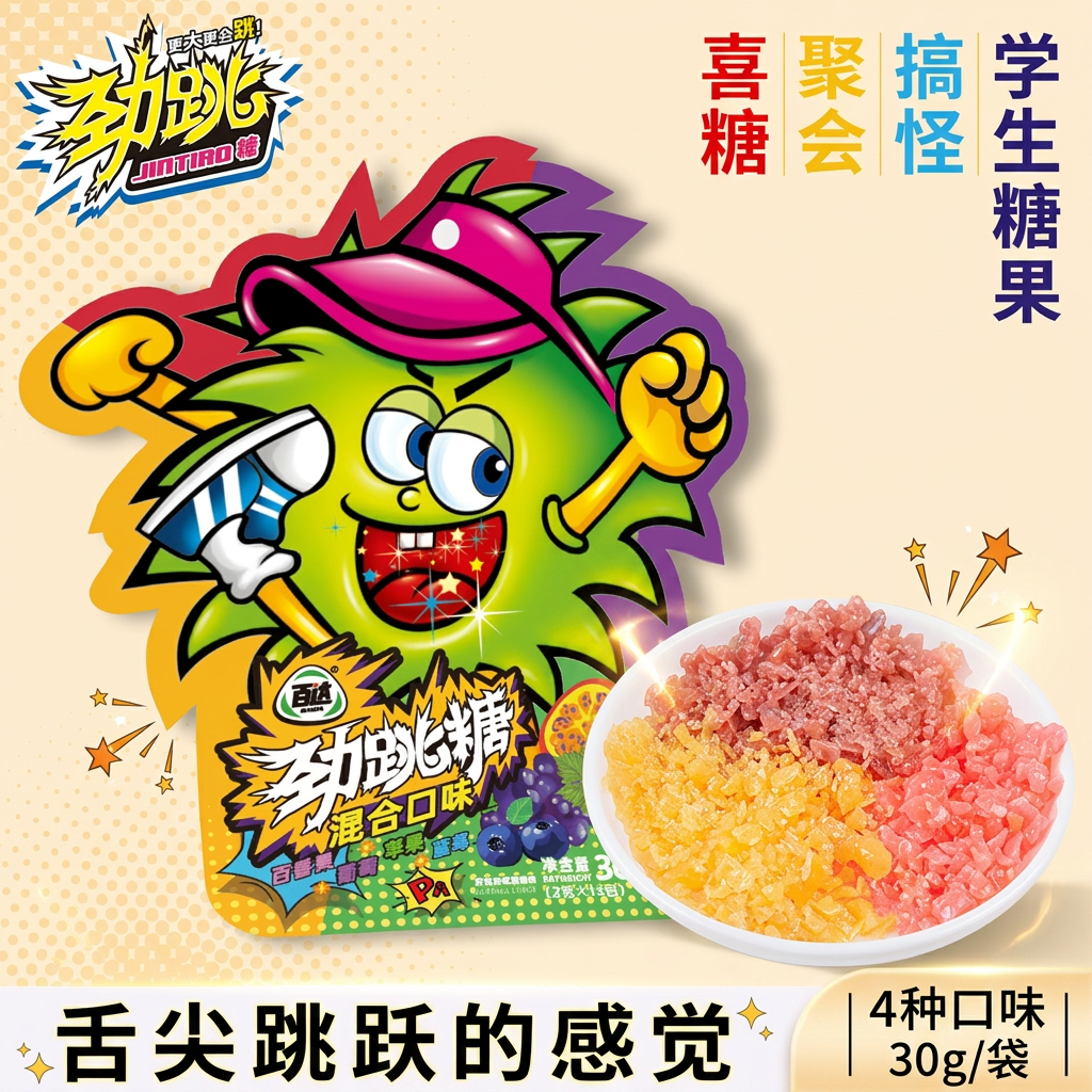 劲跳跳跳糖劲跳糖喜糖趣味糖果儿童糖学生糖分享零食 混合口味30g