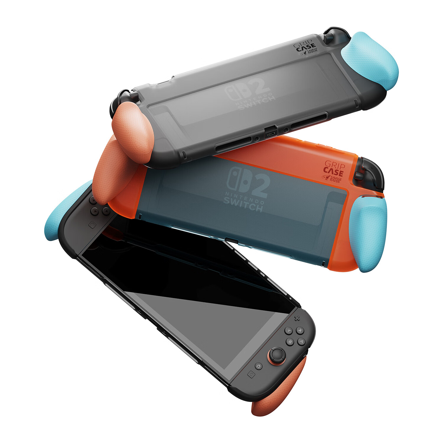 Skull & Co.Switch2保护壳 能插底座 人体工学 附三种握把 GripCase2 skullco 骷髅雾鸦 Savage Raven GripCase2【黑色】