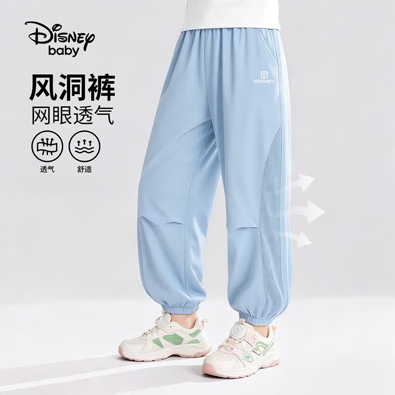 迪士尼（Disney）童装女童网纱拼接防蚊裤休闲裤2026新款夏季长裤轻薄透气裤子潮 冰雪蓝 夏款 160 高155-160cm重85-100斤