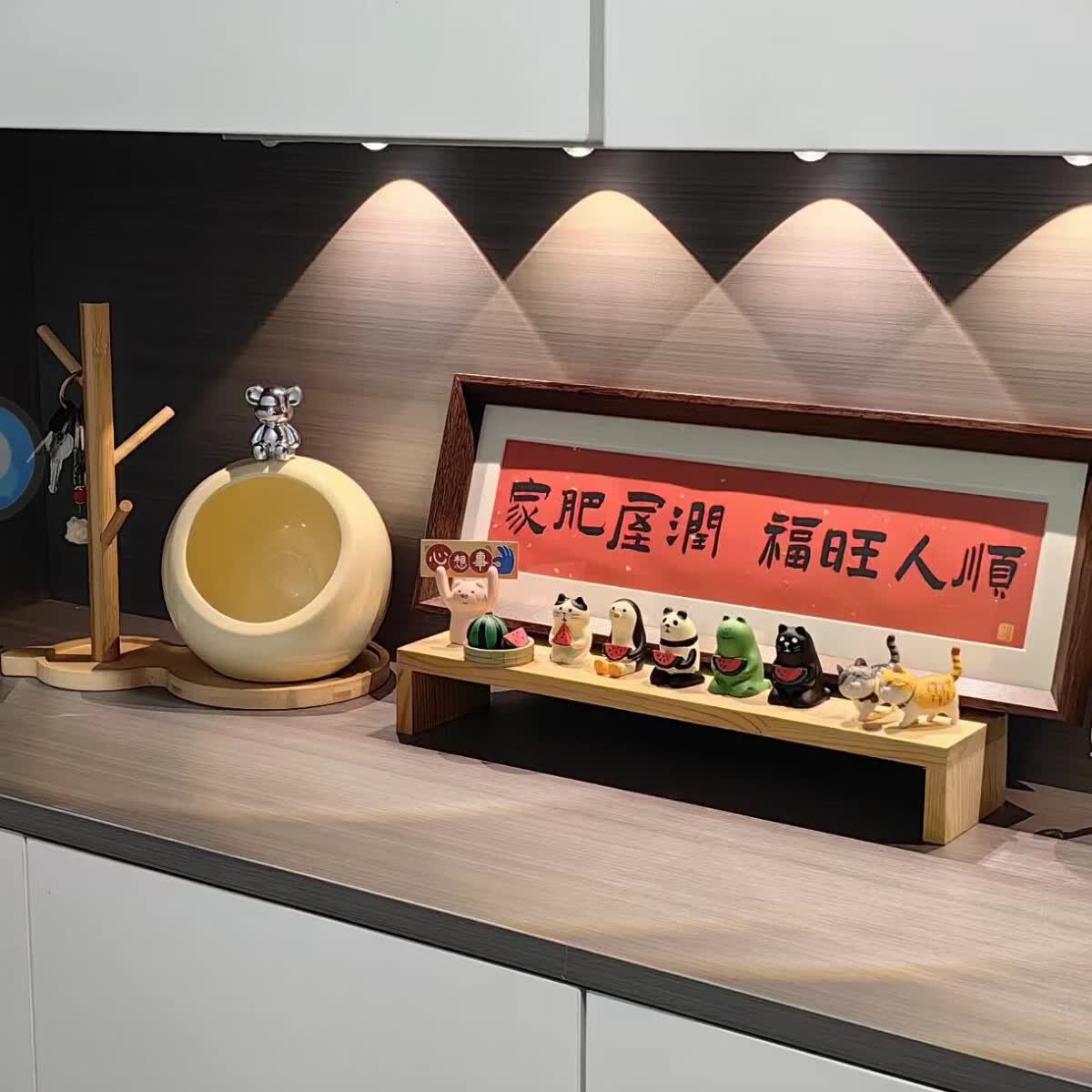 溥畔桌面祝福摆件 玄关客厅卧室新年装饰摆台 人造板材质寓意佳 长安宁多喜乐