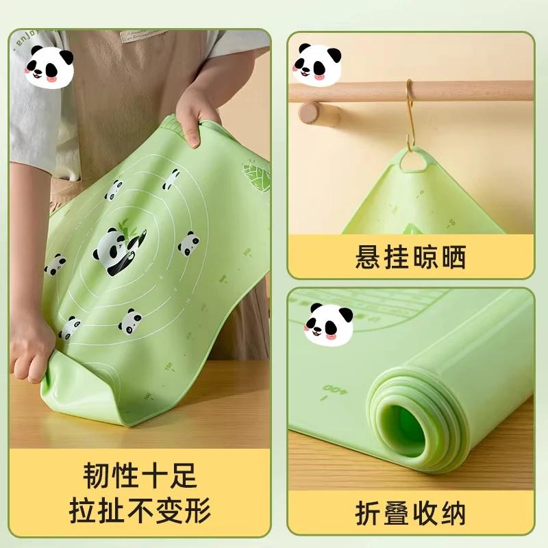 双枪（Suncha） 揉面垫硅胶面板食品级擀面和面垫加厚不粘防滑面食案板烘焙工具 【赠4件套】厨师熊揉面垫（50*70)