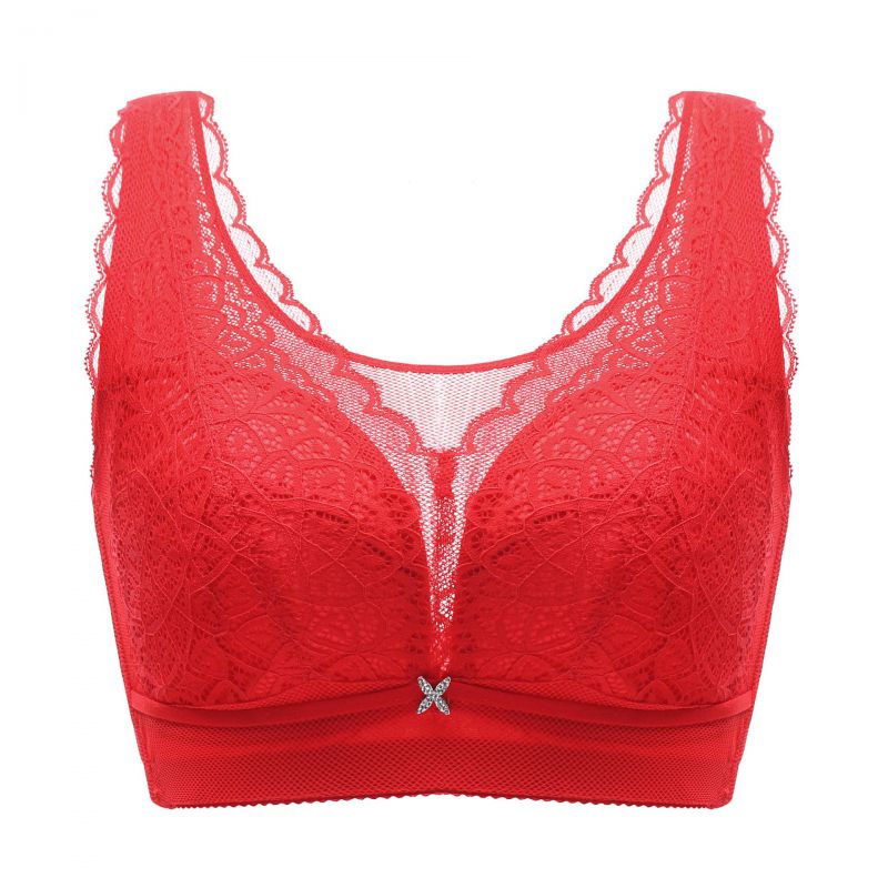 罩杯胸罩胖mm加肥加大码内衣女薄款罩杯轻薄bra上托调整 红色 34/75c
