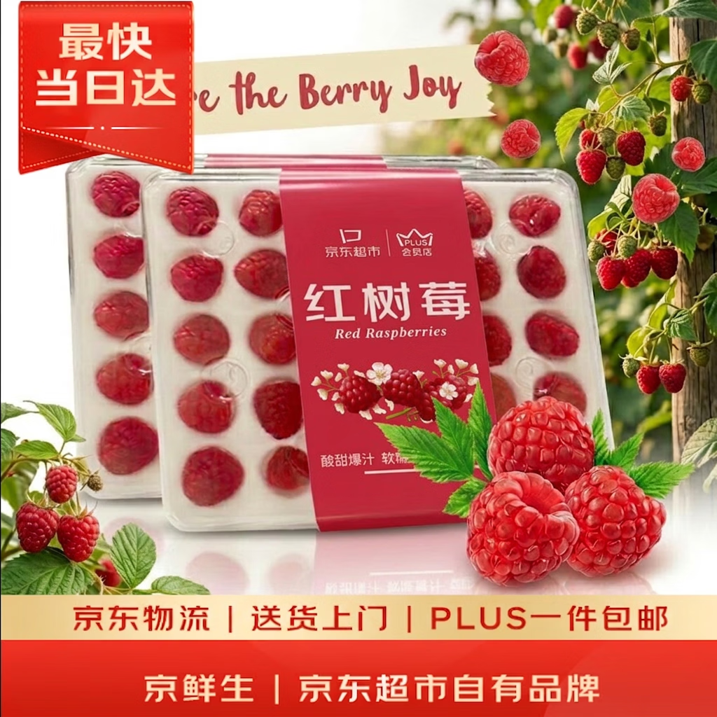 京鲜生 红树莓 2盒装约110g/盒 新鲜水果