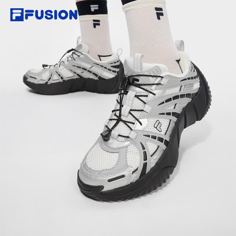 FILA FUSION斐乐潮牌脊骨鞋2女鞋2026夏季新款运动鞋户外运动休闲鞋 雪白/黑-SB 37.5