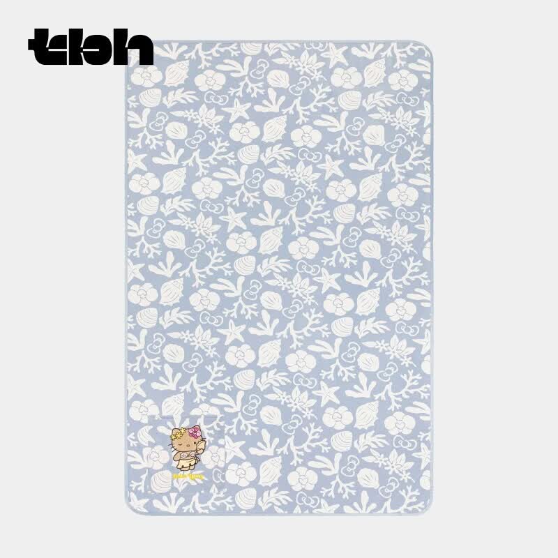野兽派家居（tbh）Hello Kitty夏日冒险岛系列凉感盖毯客厅沙发毯单双人毯子空调毯 Hello Kitty凉感盖毯 微风蓝