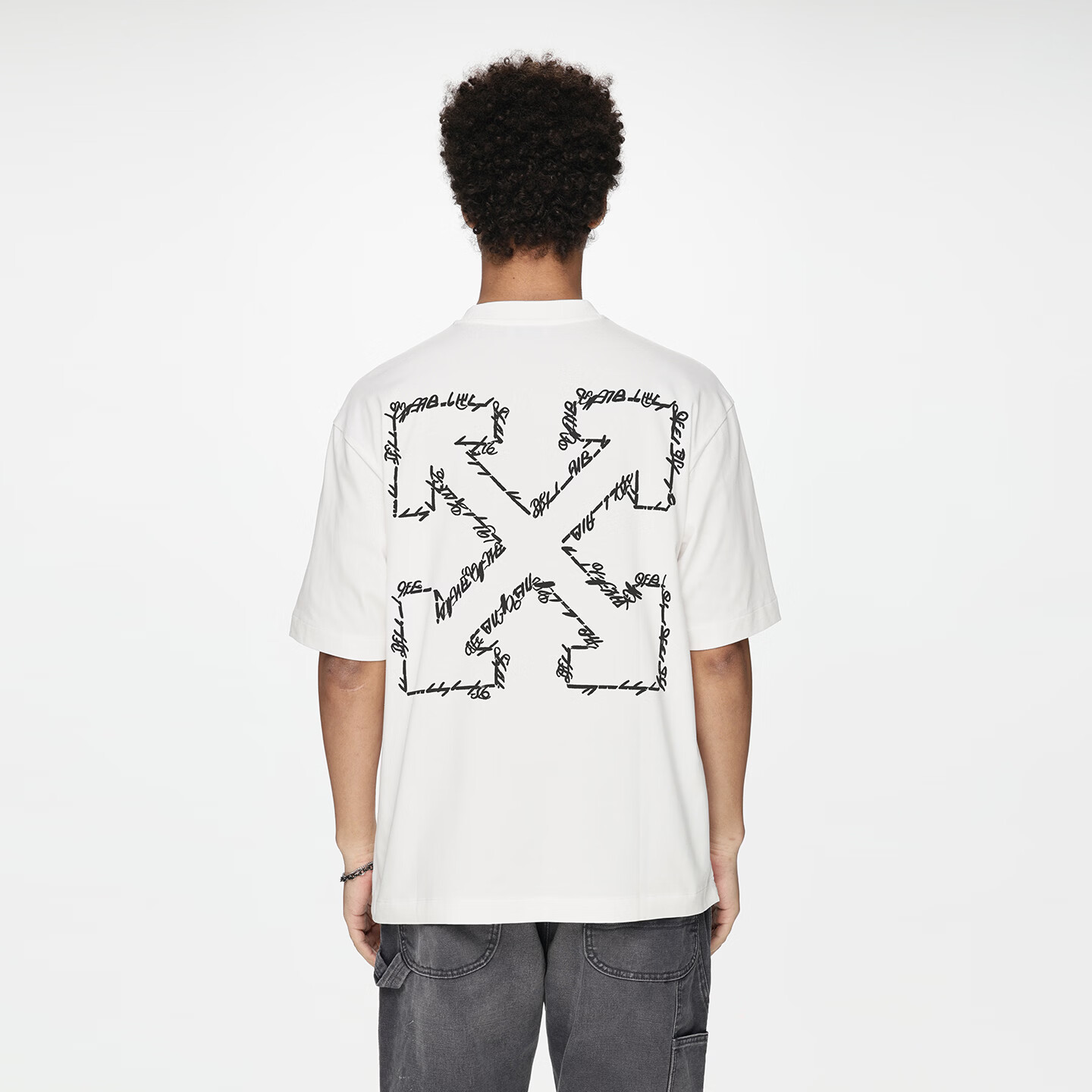 OFF-WHITE™情侣装新款男士宽松短袖T恤潮牌高端半袖衣服 白色 2XL