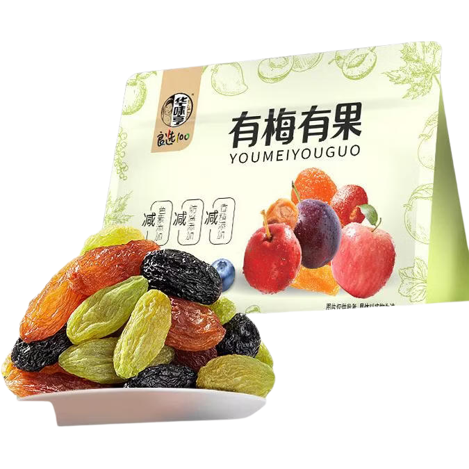 华味亨400g/500g多色葡萄干 蜜饯果脯果干酸甜零食品办公室小吃 多色葡萄干500g*1袋