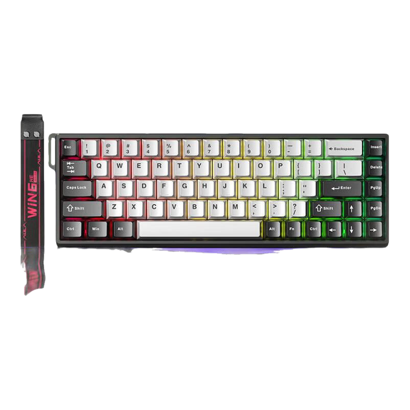 狼蛛 WiN 68HE Pro 68键 有线机械键盘 黑灰拼色 形意磁轴 RGB