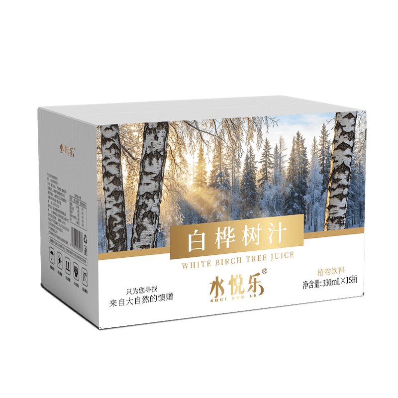 水悦乐 白桦树原汁植物饮料 无糖健康饮料  330ml*15瓶