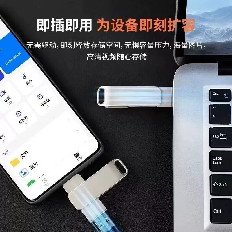 正品手机u盘大容量2TB高速3.0手机电脑两用Type c双接口512G金属1TB定制256G128G办公存储USB固态 银【标准版】五年质保 2TB 【手机电脑通用】店铺畅销
