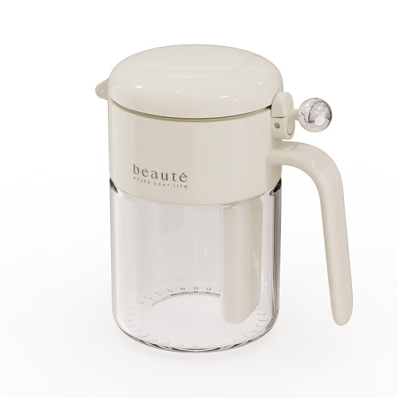 防潮玻璃调料罐带勺密封厨房调味盐罐 密封罐白色【小球款] 400ml