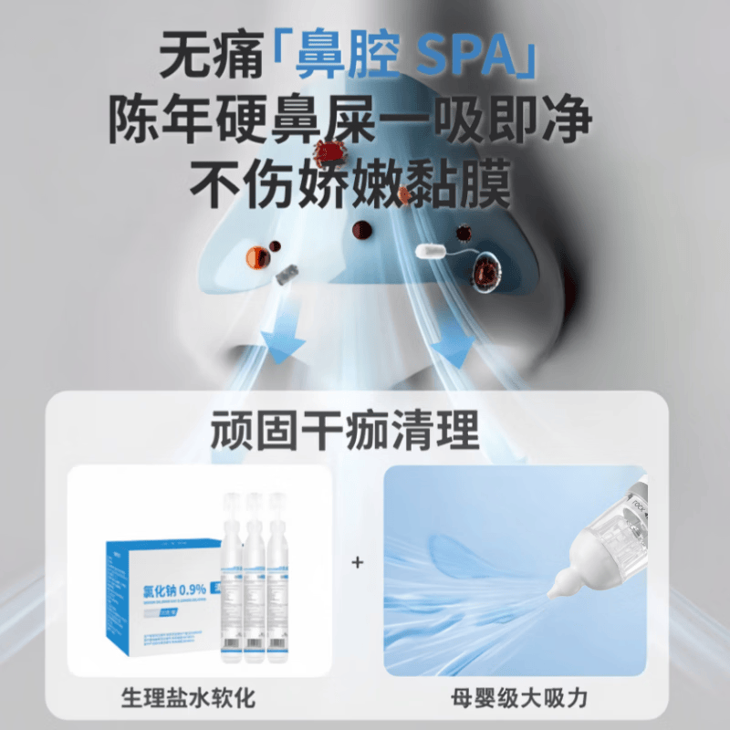 BEBELTHY电动吸鼻器新生婴幼儿童宝宝通鼻塞涕屎清理神器全新升级整机防水 5档电动吸鼻器(365天只换不修 )1支15ml盐水