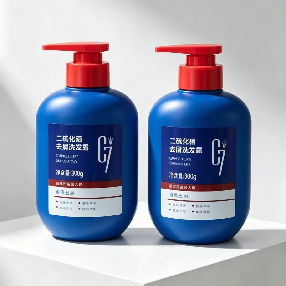 C7二硫化硒洗发水去屑控油 止痒清爽 深层清洁头皮 单瓶/双瓶可选 二瓶更划算300g+300g