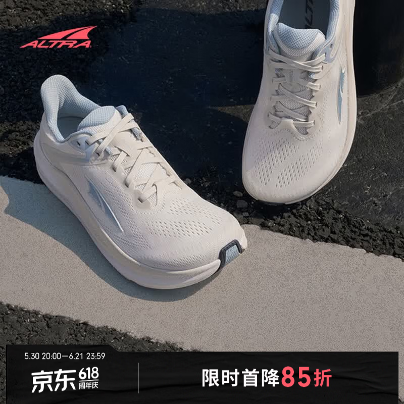 ALTRA奥创 TORIN 8 女子图灵8代户外透气路跑鞋运动鞋 宽楦赤足 白色/浅蓝色 37.5 (235mm) (建议正码正拍)