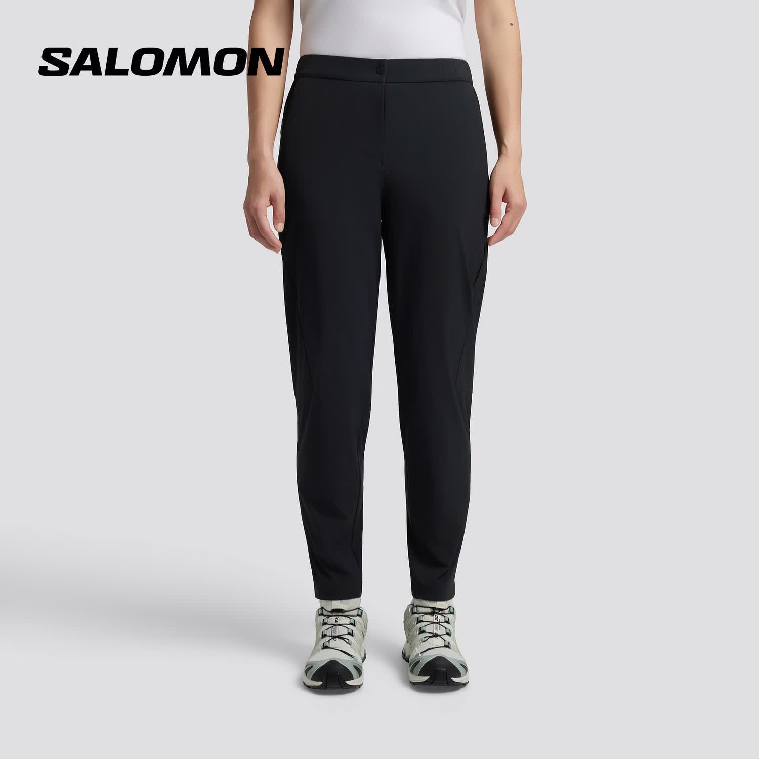 萨洛蒙（Salomon）女款 户外运动舒适透气立体裁剪可收纳休闲长裤 PL OD PANT 深黑色 D00061 M 165/72A