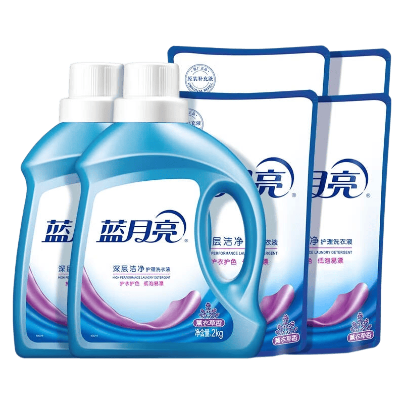 蓝月亮【店铺主推】低泡易漂洗衣液 薰衣草香 机洗手洗通用 洁净16斤套装