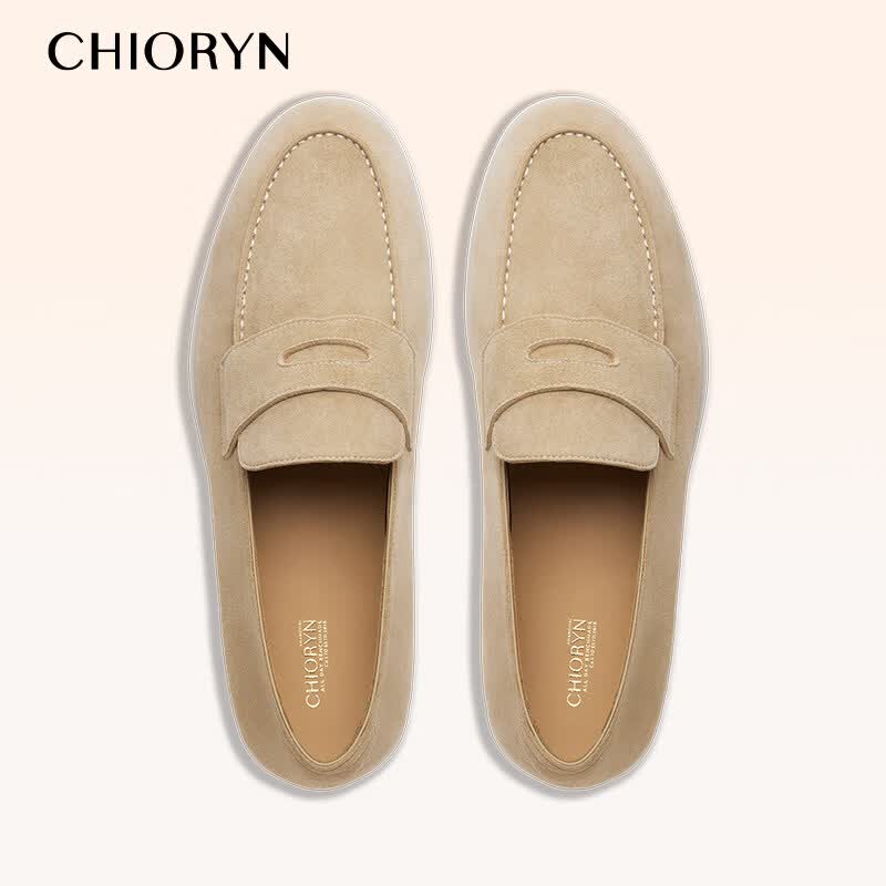 CHIORYN【小羊皮】青润一脚蹬乐福鞋男软底豆豆鞋summerwalk送父亲礼物 大地色A8-10W 40