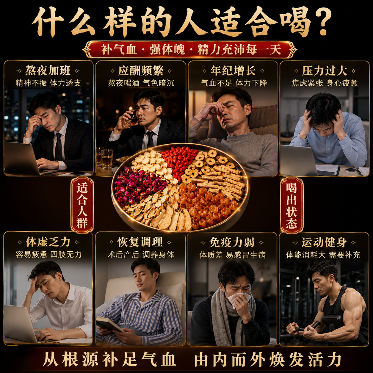 花小泡黄芪当归补气血茶男性肾补茶补气血女性滋补品人参红枣枸杞桂圆茶 15g*20包 男性补气血肾补