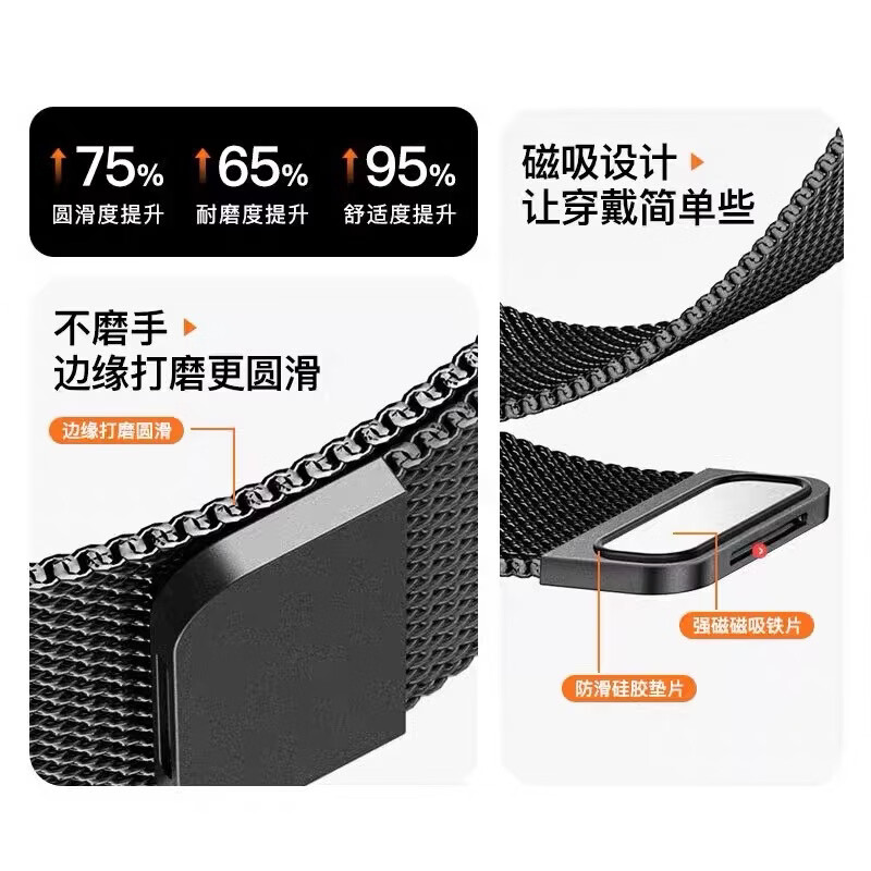 ENDUROBAND适用华为手表表带gt6新款米兰尼斯表带watch5/4pro纯钛合金属磁吸表带gt5pro/4/3new腕带 银色 22mm宽接口
