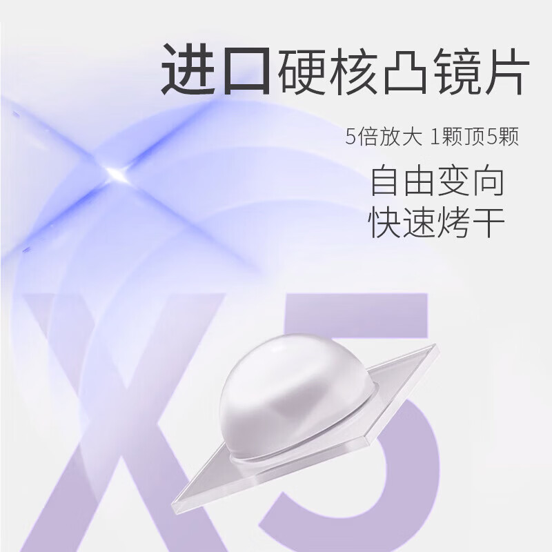 【精选直发】女神美甲灯小型便携充电蓄电款迷你光疗灯甲片烤灯美甲手持光疗灯 圆形白色