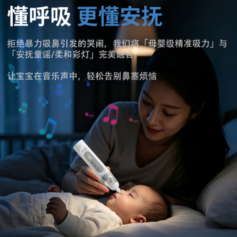 BEBELTHY电动吸鼻器新生婴幼儿童宝宝通鼻塞涕屎清理神器全新升级整机防水 5档电动吸鼻器(365天只换不修 )1支15ml盐水
