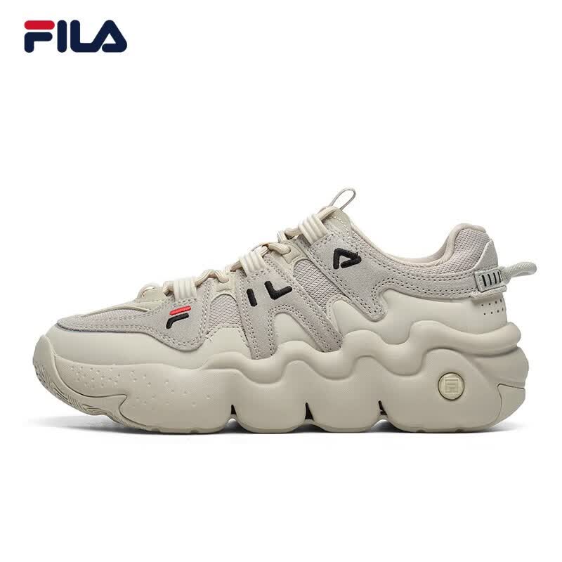 斐乐（FILA）官方女子篮球鞋低帮运动鞋潮流休闲鞋情侣老爹鞋 【女款】燕麦色/黄水泥-OC 39