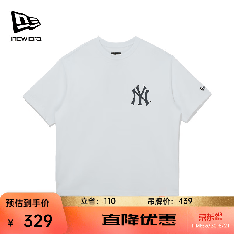 NEW ERA纽亦华MLB短袖T恤易拉罐印花时尚街头男女同款 15040871-白色/纽约洋基队 M