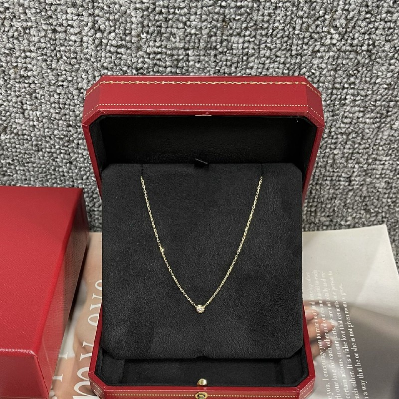 【二手99新】cartier/卡地亚 18k玫瑰金经典款9分钻项链 锁骨链 玫瑰