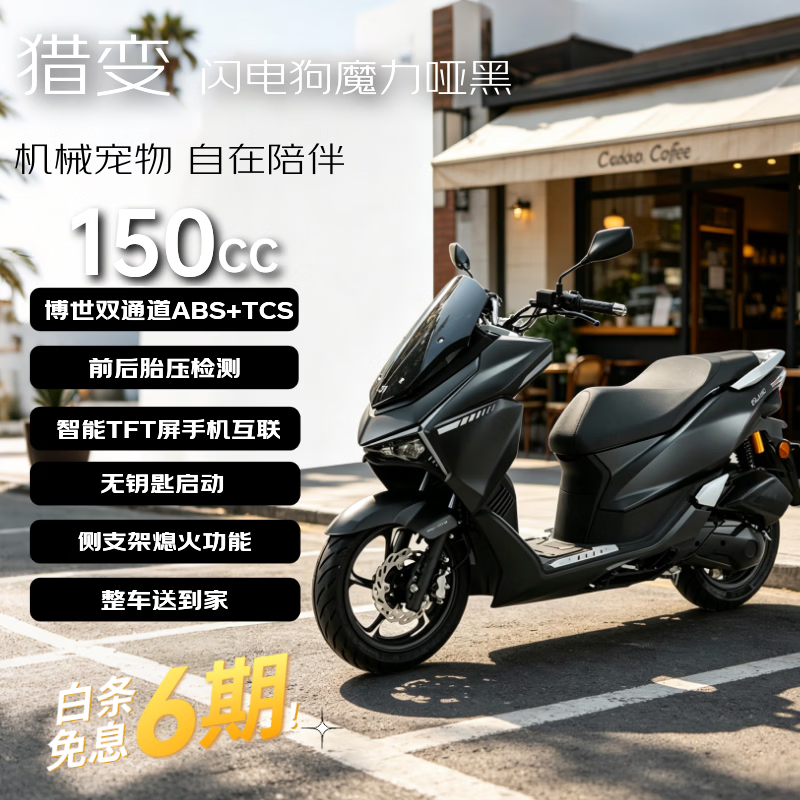 猎变（LETBE）闪电狗4V版 燃油踏板摩托车城市通勤代步省油长续航安全 魔力哑黑