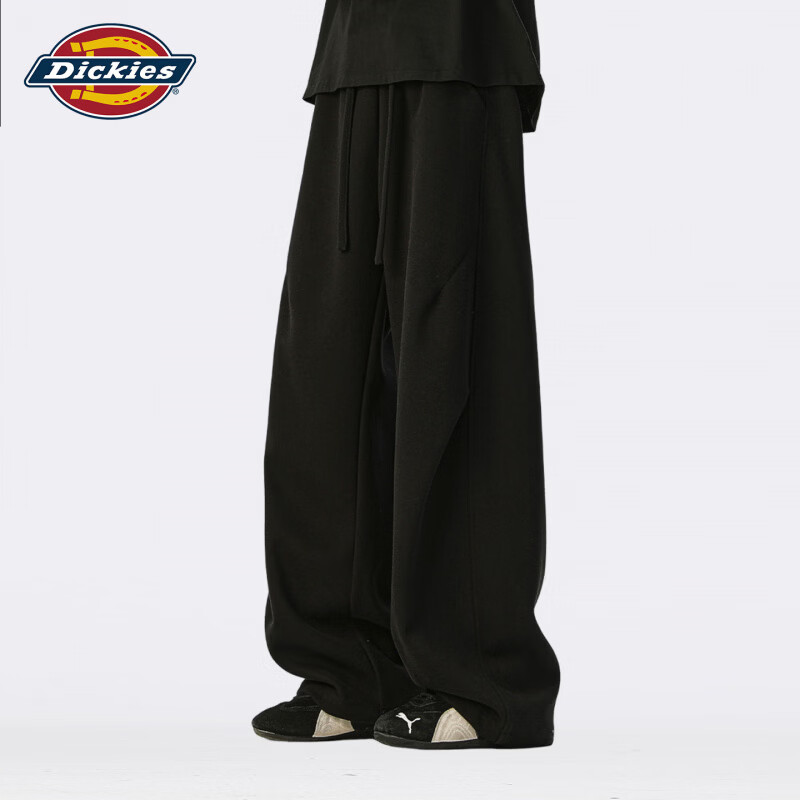 Dickies美式复古休闲弯刀裤男士2026秋季新款宽松舒适凉感透气长裤子男装 黑色 【官方正品】 2XL 【建议150-160斤】