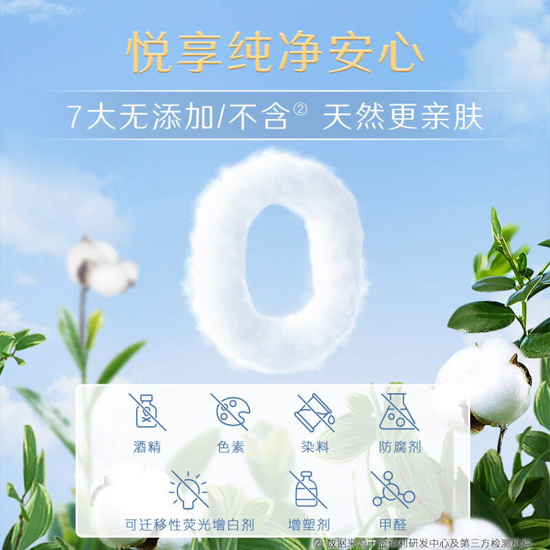 高洁丝（Kotex）【99.9%抑菌】极薄阳光烘烘抑菌纯棉卫生巾日用夜用臻选姨妈巾 臻选280mm60片