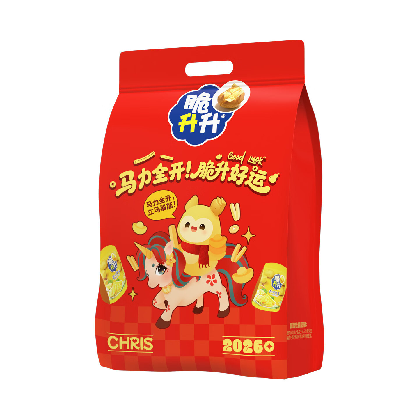 脆升升2026新年马年年货薯条薯片零食囤货送礼528g 马力全开大礼包528g;