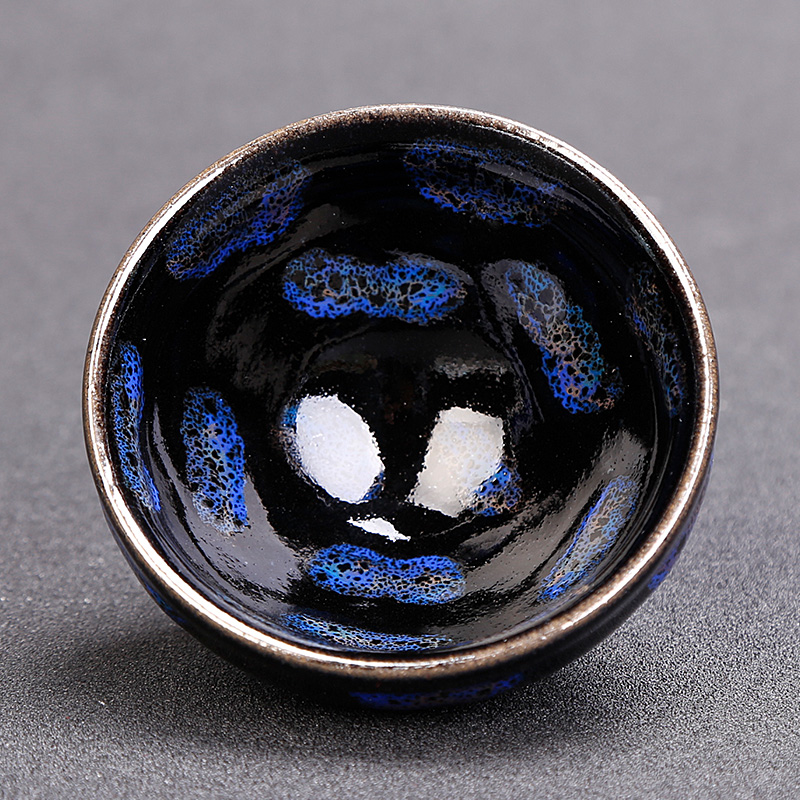 道合心名家建盏蔡炳昆虫变大杯曜变茶杯名师纯手工建阳福建窑铁胎建盏