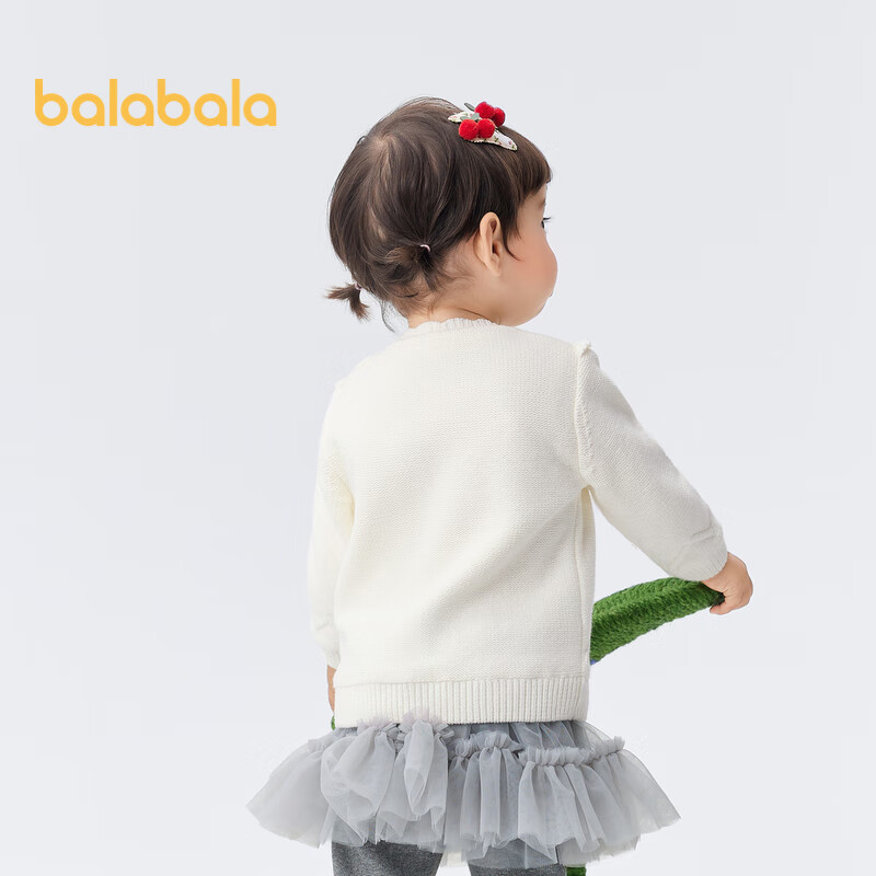 巴拉巴拉婴儿毛衣儿童冬季打底衫女童针织衫套头精致洋气甜美200423103007