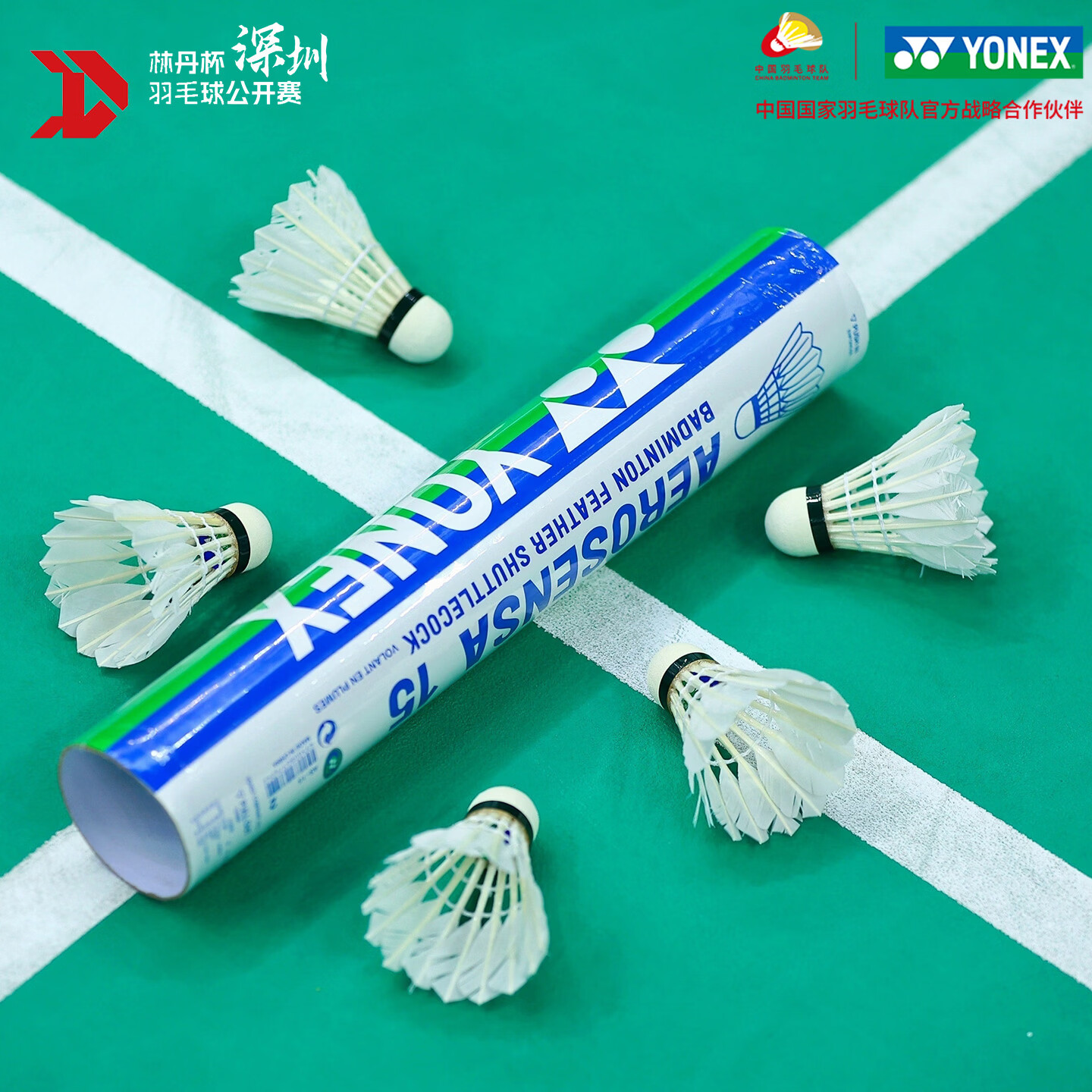 尤尼克斯（YONEX）羽毛球鹅毛球AS15深圳林丹杯赛事用球2速比赛俱乐部训练球12只装
