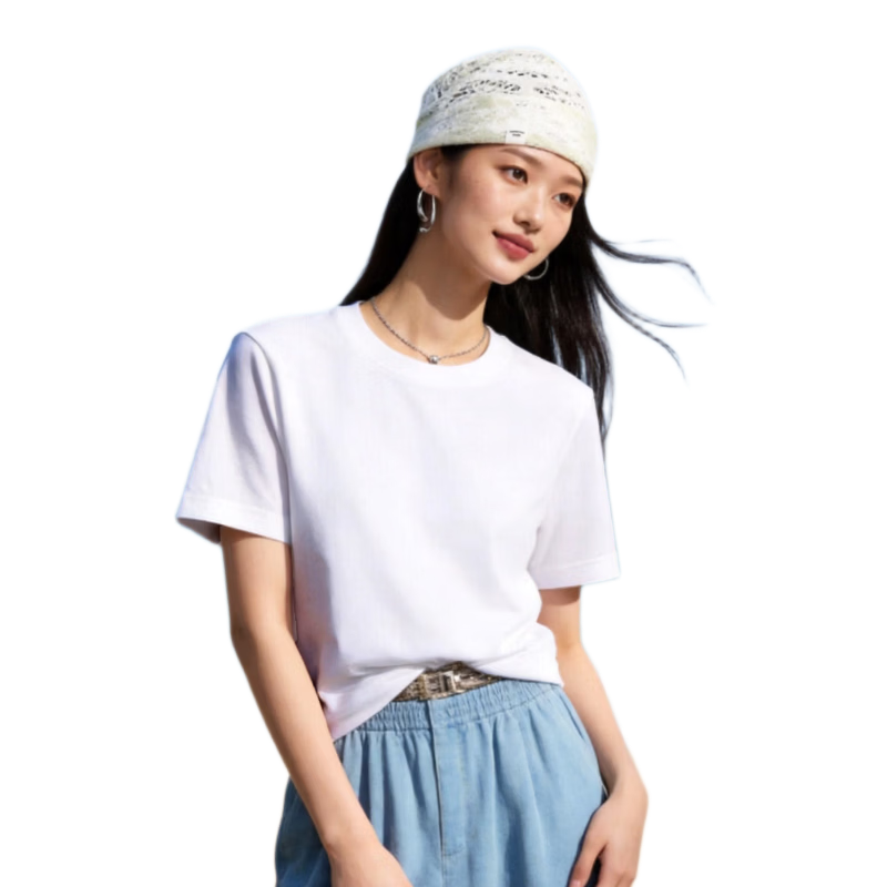 JD FASHION100%新疆棉超声波染色t恤短袖男女同款夏季新款