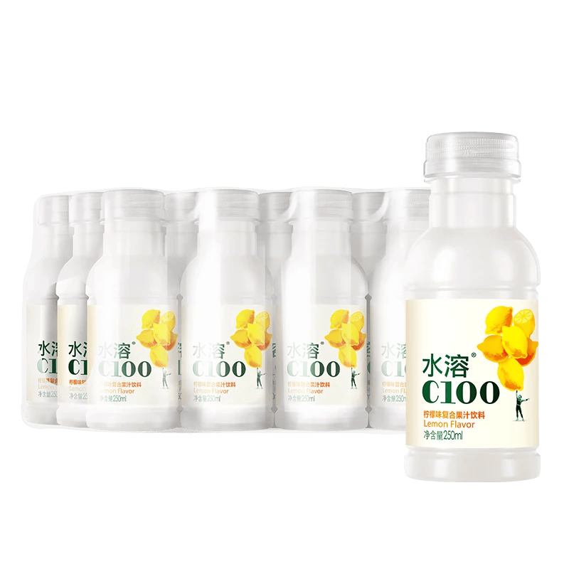 农夫山泉水溶C100柠檬味复合果汁饮料250ml水溶饮料 250ml*6瓶*2（共12瓶）