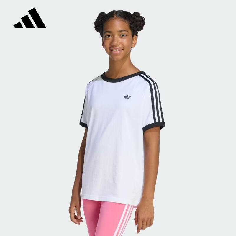 阿迪达斯Adidas Original三叶草2026年男大童3 STRIPE TEE短袖T恤 KE0920 170
