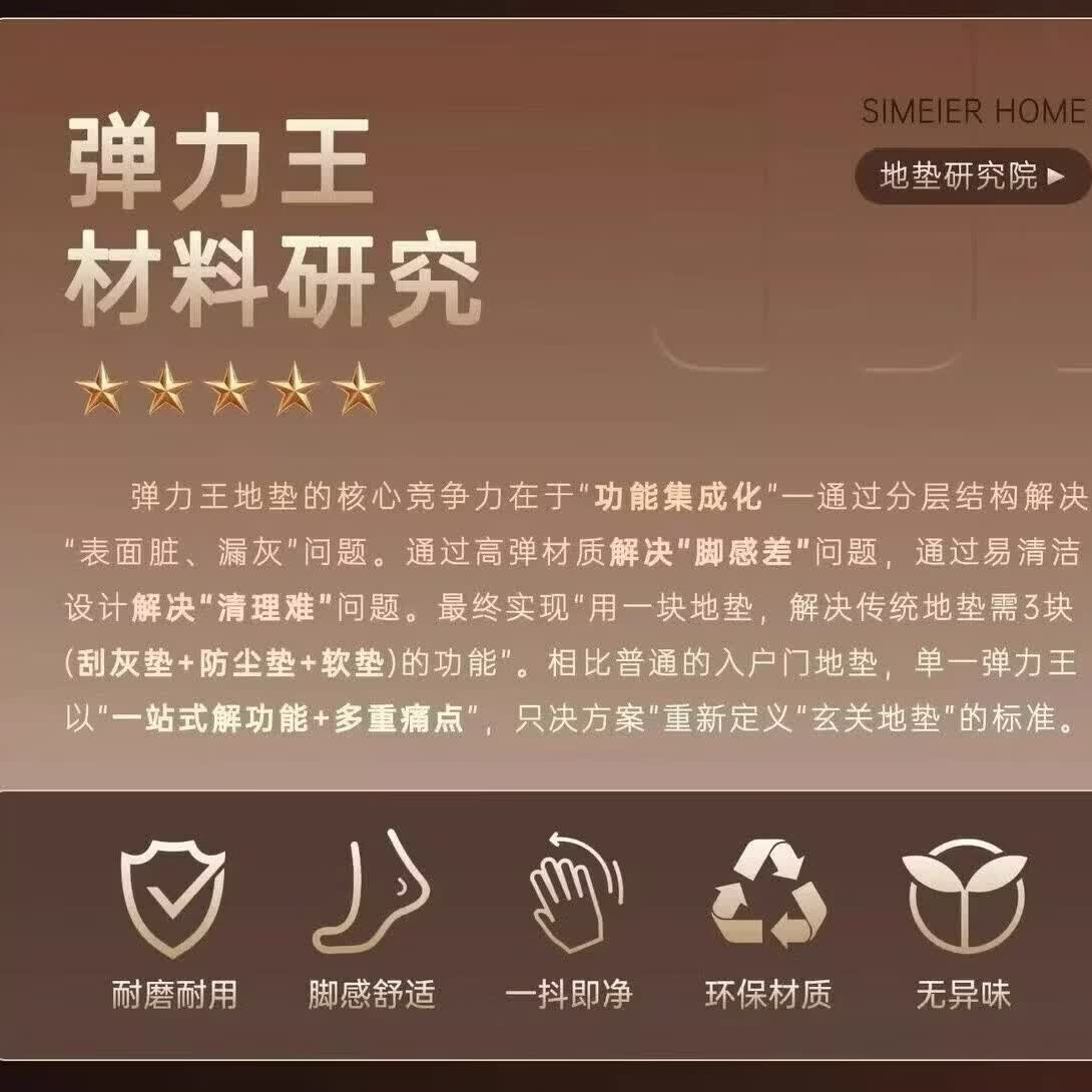 雨萱入户地垫玄关防滑垫加厚垫子铺地耐磨耐脏高级感进门胶垫门口脚垫 弹力网-平安喜乐 80cm*120cm