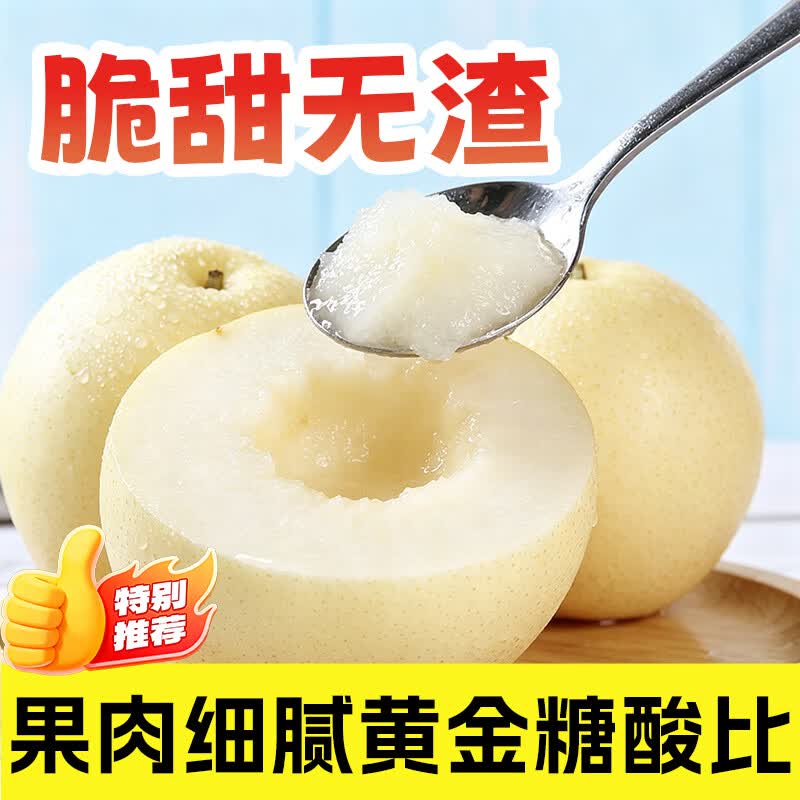 黔婆婆皇冠梨河北皇冠梨产地直发脆甜多汁梨子整箱新鲜水果单果200g+ 净重4.5~5斤