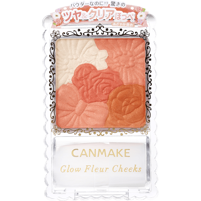 CANMAKE日本进口腮红盘井田胭脂粉五色高光花漾瑰丽6.3g橙粉红色03100001449922