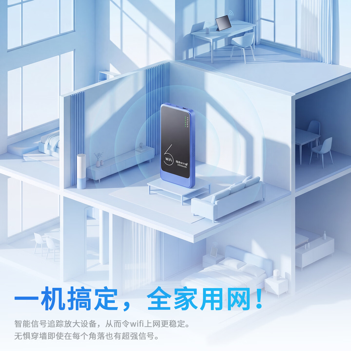 倍思亲2026新款随身wifi6无限速三网通全国通用大流量卡充电上网二合一无线随身移动wifi随身携带wi-fi 三网通【升级版】1万毫安随身WiFi6 充电上网两用