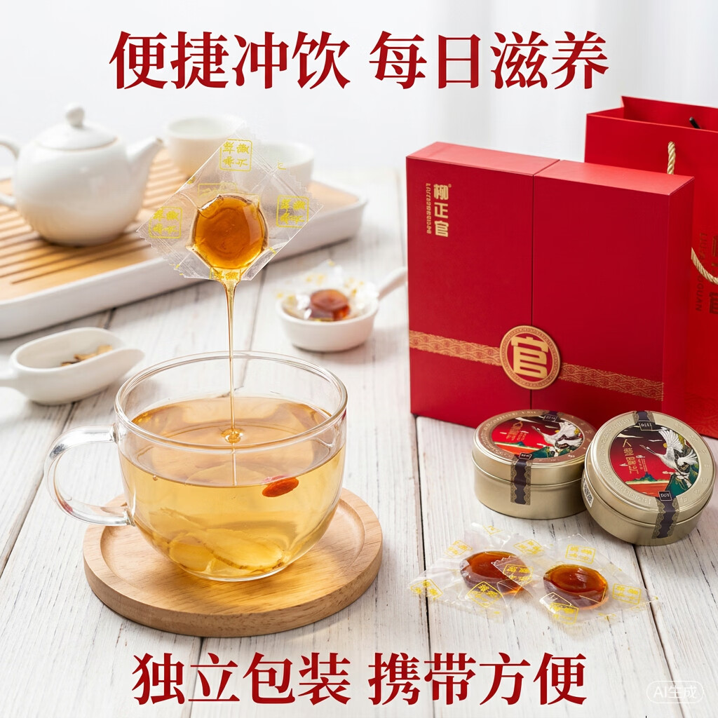 柳正官人参蜜片 疲劳透支 蜂蜜 冲饮 药材送长辈父母礼品礼物  滋补零食 四罐礼盒装 50g*4罐 重量