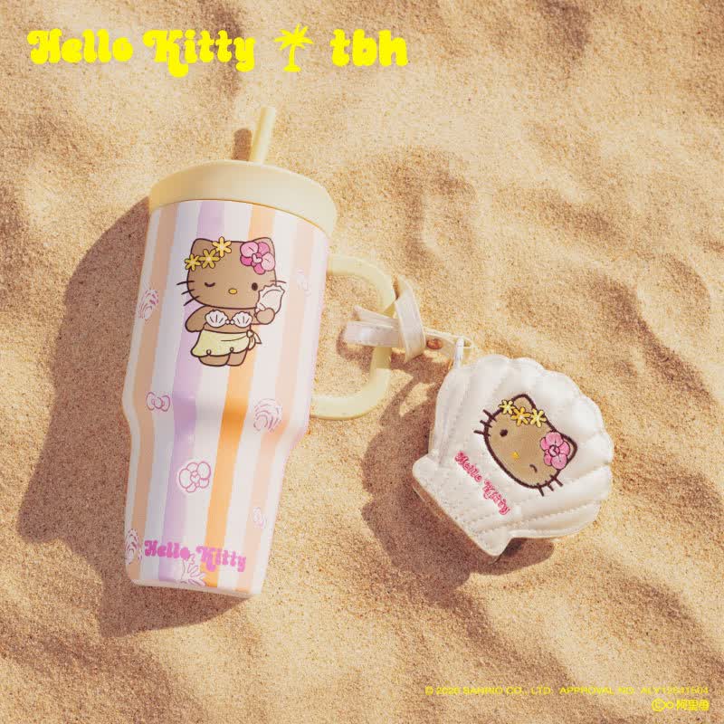 野兽派家居（tbh）Hello Kitty巨无霸不锈钢保温杯大容量水杯保冷杯 Hello Kitty不锈钢吸管保温杯 珊瑚粉