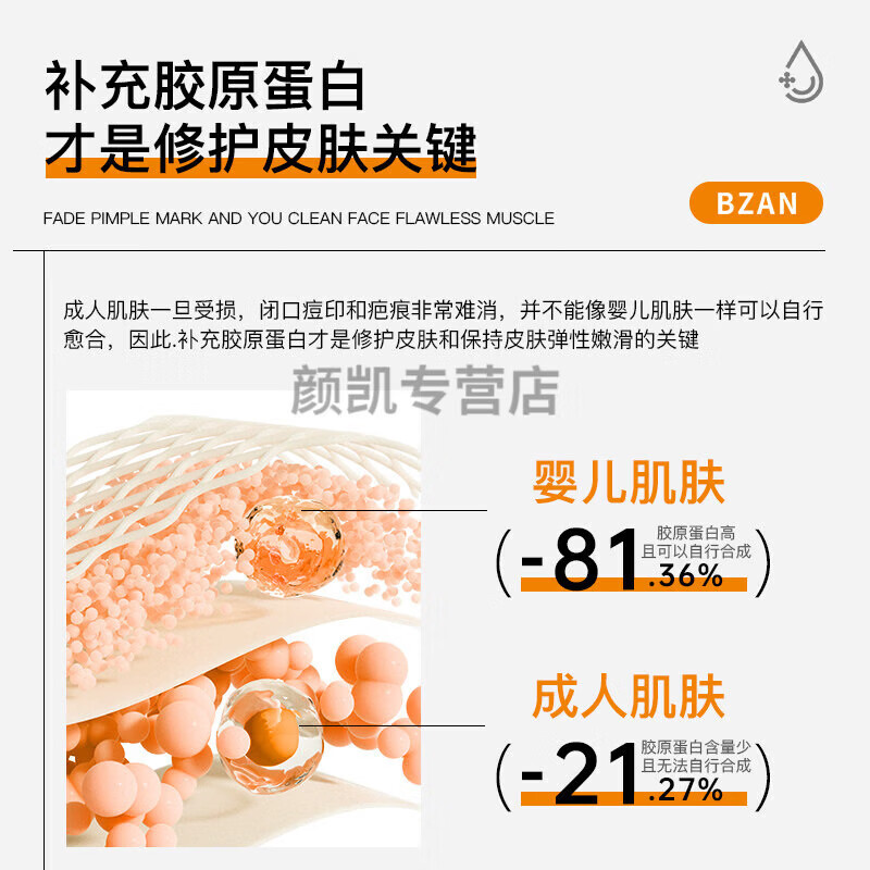 bzan小橙膏祛痘印凝胶医用祛痘印淡化红黑痘印修复痘坑BZAN 一支装【初步修复 不划算】