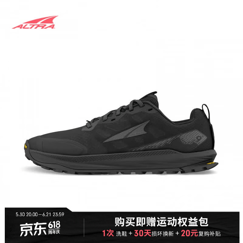ALTRA奥创 LONE PEAK 9+ 男女同款孤峰9+全地形越野跑鞋 宽楦赤足 男子-黑色 43 (建议拍大半码)