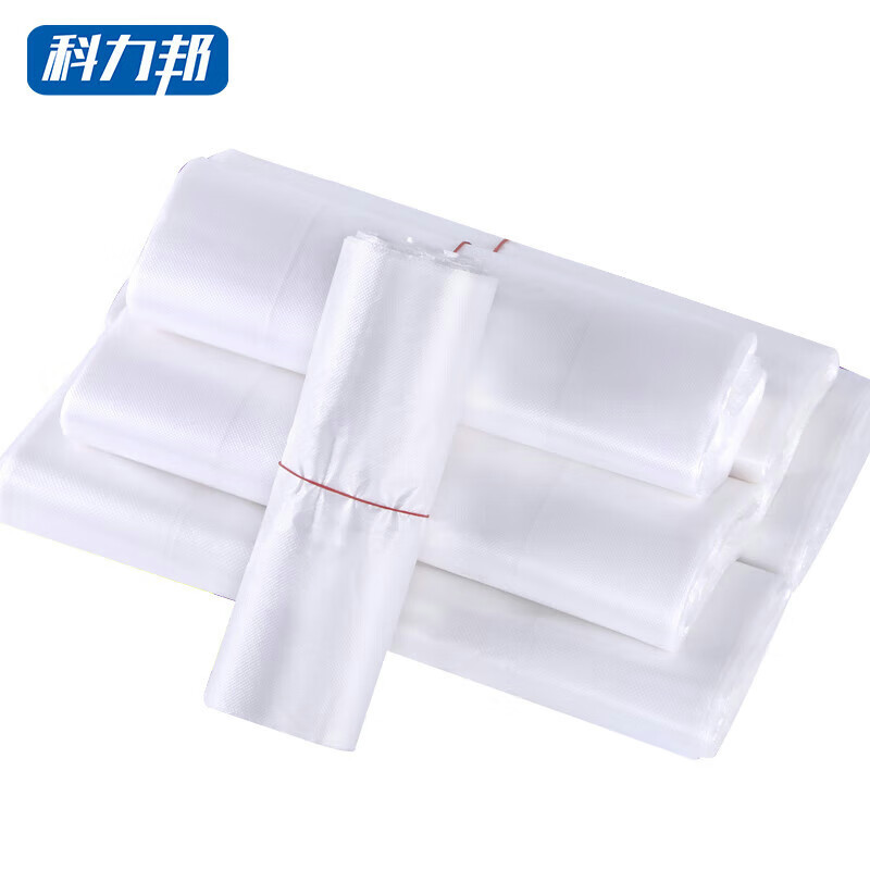科力邦（Kelibang） 塑料袋 白色透明包装袋200只装加厚 25*37cm双面1.8丝 外卖打包手提背心式垃圾袋 KB1009