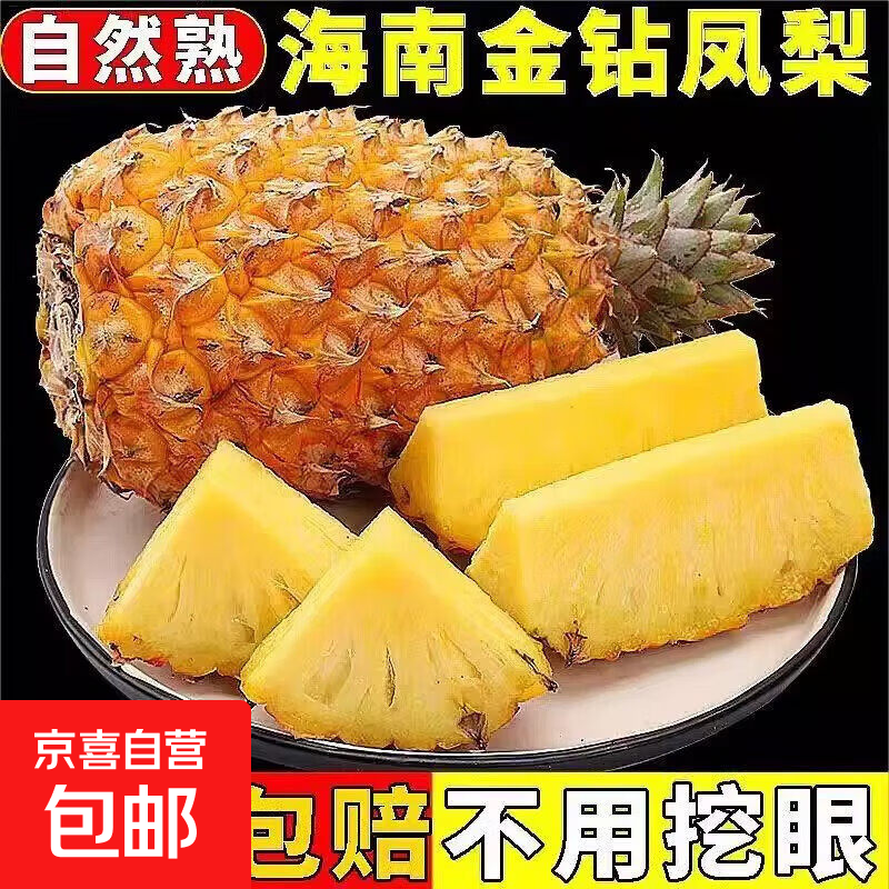 【新鲜直达】海南正宗金钻凤梨手撕凤梨应季新鲜水果大果多汁 1粒 净重0.8-1.2斤