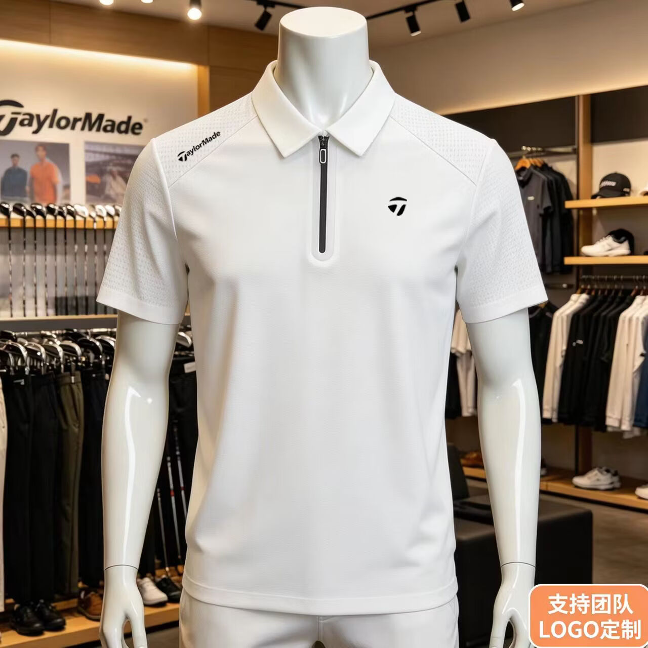 TaylorMade泰勒梅男士夏季新款冰丝POLO衫短袖速干t恤休闲运动 藏青色 薄款 4XL 建议180-200斤
